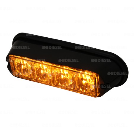PLAFÓN 10V/30V LED STROBO ÁMBAR MICA BLANCO