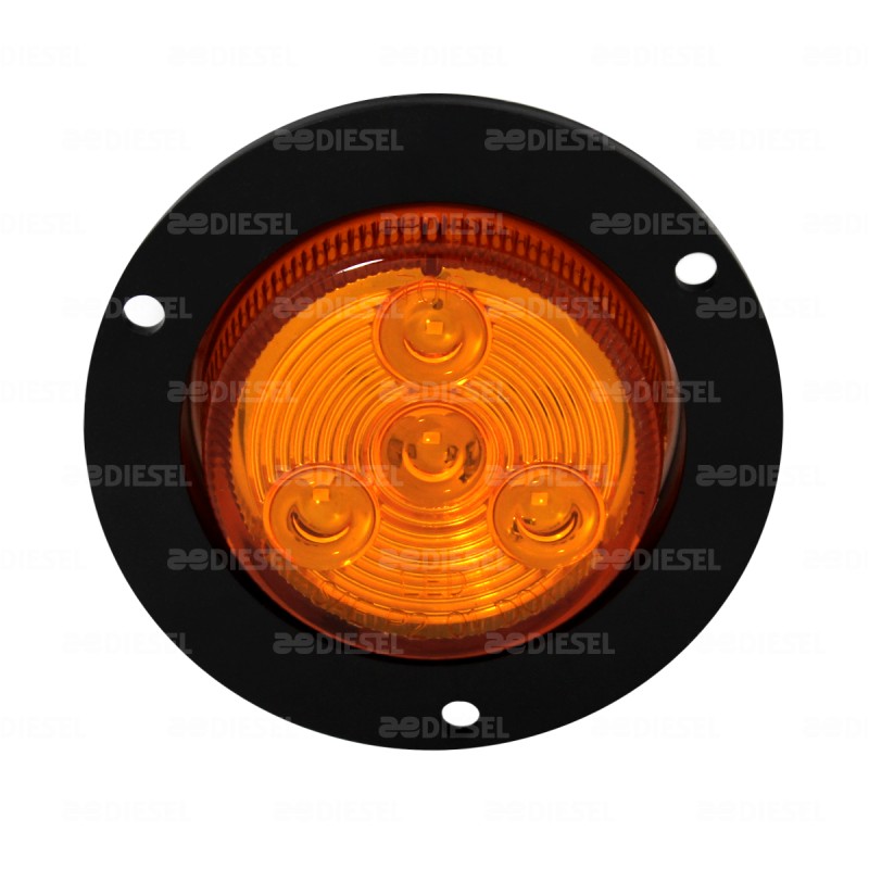 PLAFÓN 10V/30V LED ÁMBAR 2" BISEL NEGRO