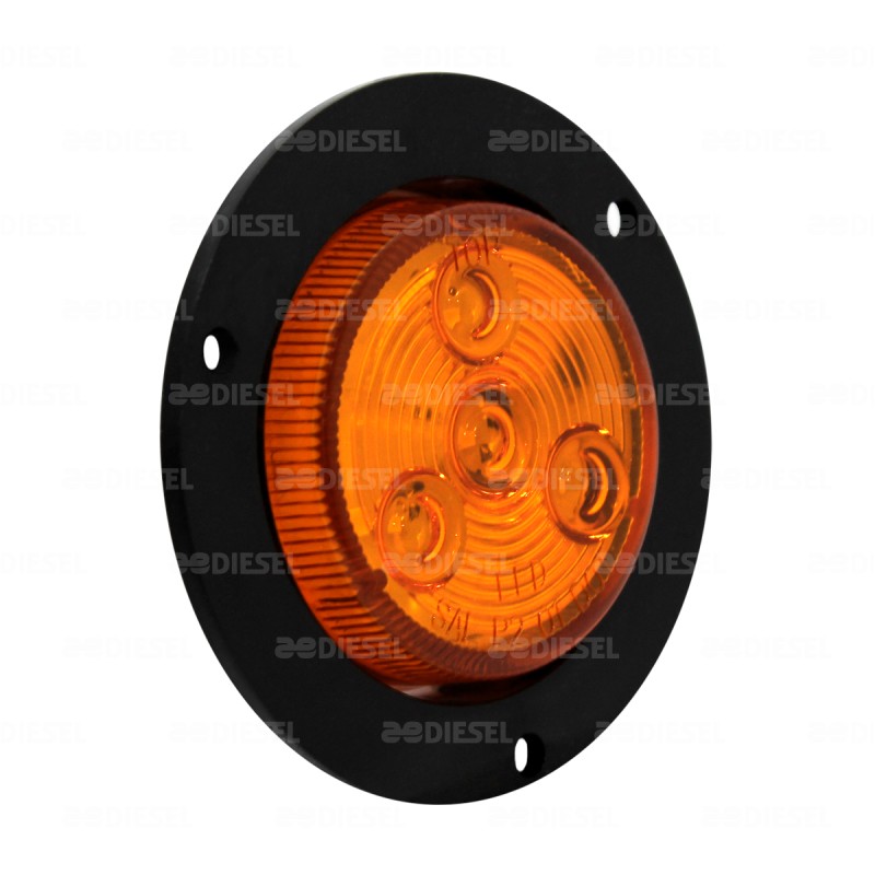 PLAFÓN 10V/30V LED ÁMBAR 2" BISEL NEGRO