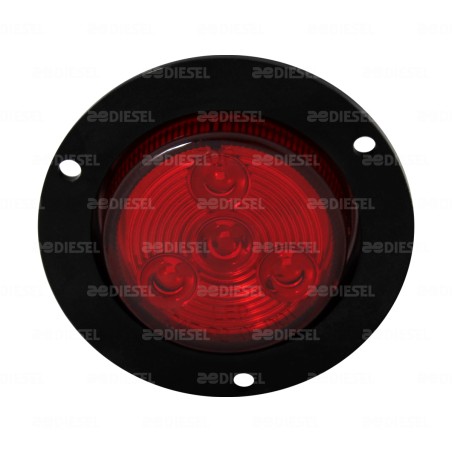 PLAFÓN 10V/30V LED ROJO 2" BISEL NEGRO