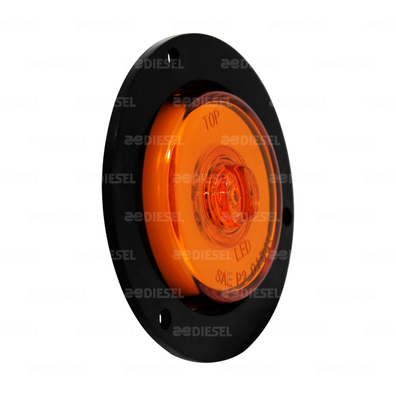 PLAFÓN 10V/30V LED NEÓN ÁMBAR 2" BISEL NEGRO