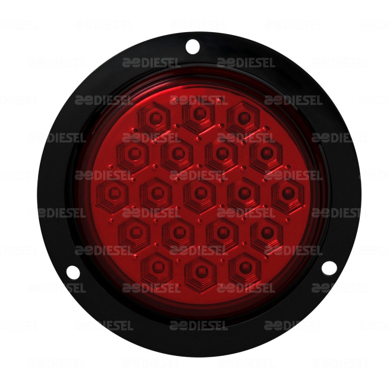 PLAFÓN 10V/30V LED ROJO 4" BISEL NEGRO
