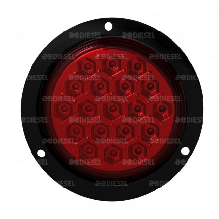 PLAFÓN 10V/30V LED ROJO 4" BISEL NEGRO