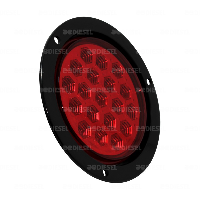 PLAFÓN 10V/30V LED ROJO 4" BISEL NEGRO