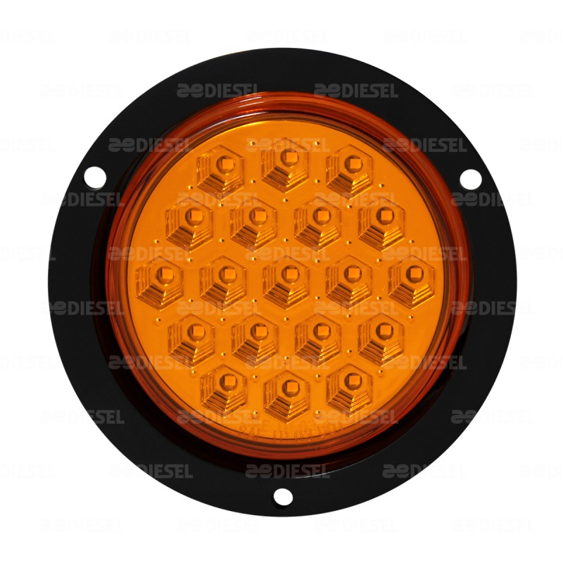 PLAFÓN 10V/30V LED ÁMBAR 4" BISEL NEGRO