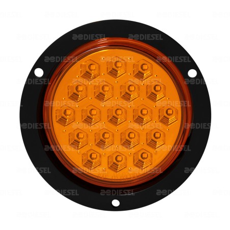 PLAFÓN 10V/30V LED ÁMBAR 4" BISEL NEGRO