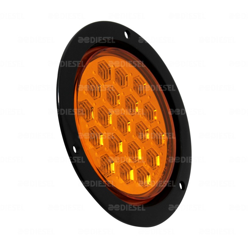PLAFÓN 10V/30V LED ÁMBAR 4" BISEL NEGRO