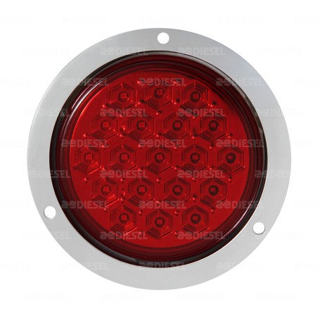 PLAFÓN 10V/30V LED ROJO 4" BISEL CROMADO