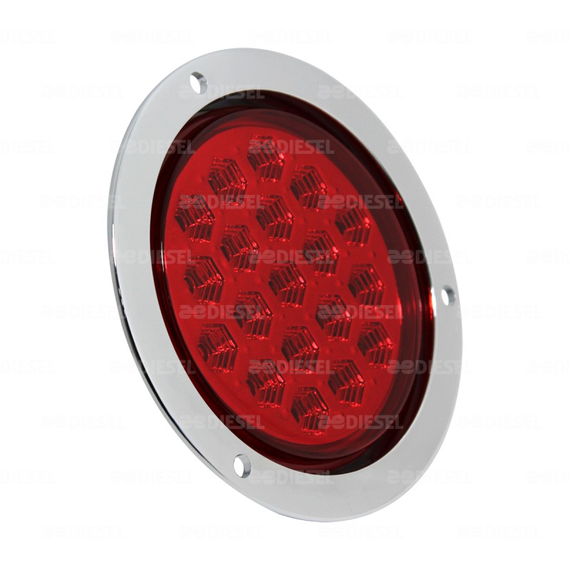 PLAFÓN 10V/30V LED ROJO 4" BISEL CROMADO