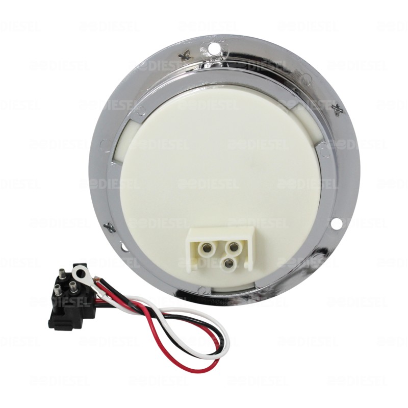 PLAFÓN 10V/30V LED ROJO 4" BISEL CROMADO