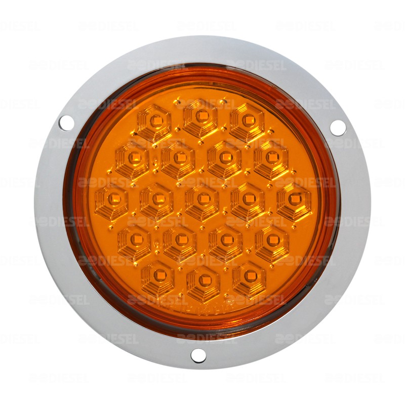 PLAFÓN 10V/30V LED ÁMBAR 4" BISEL CROMADO