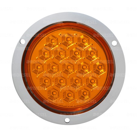 PLAFÓN 10V/30V LED ÁMBAR 4" BISEL CROMADO