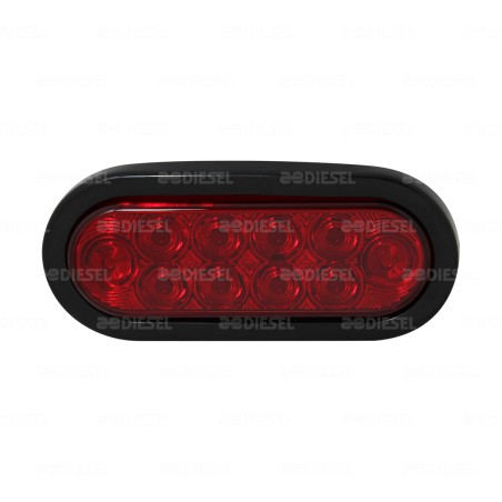 PLAFÓN 10V/30V LED ROJO OVALADO GOMA