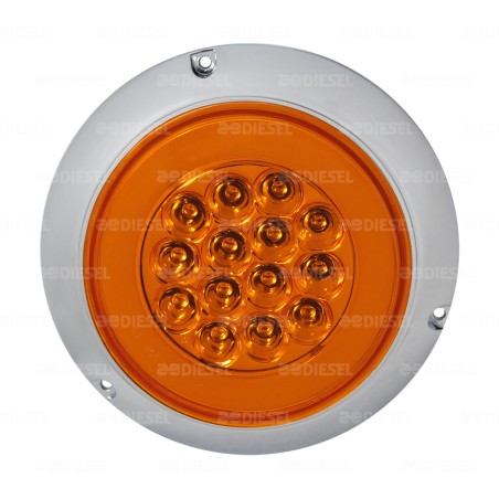 PLAFÓN 10V/30V LED NEÓN ÁMBAR 4" BISEL CROMADO