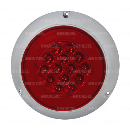 PLAFÓN 10V/30V LED NEÓN ROJO 4" BISEL CROMADO