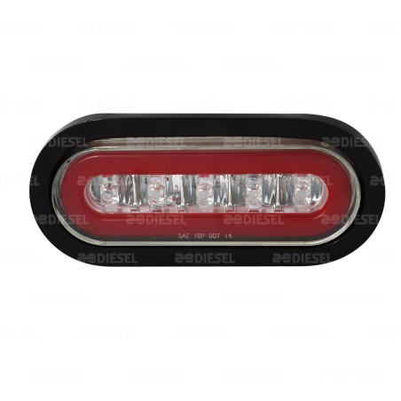 PLAFÓN 12V LED NEÓN ROJO OVALADO GOMA