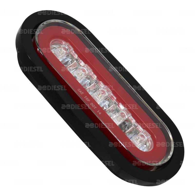 PLAFÓN 12V LED NEÓN ROJO OVALADO GOMA
