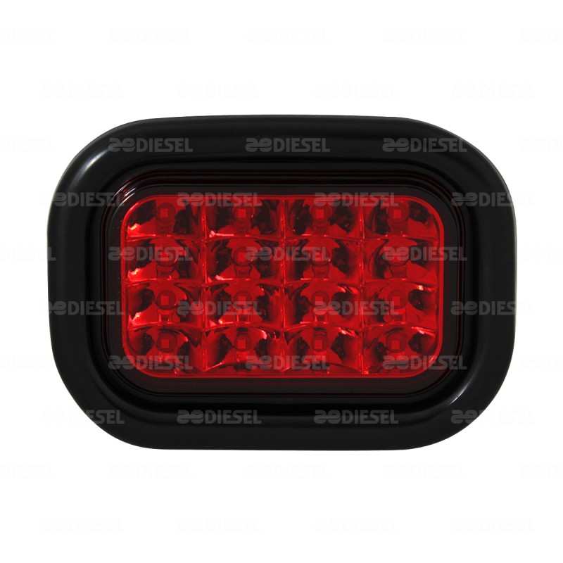 PLAFÓN 10V/30V LED ROJO CUADRADO GOMA