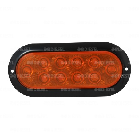 PLAFÓN 12/24V 10 LED OVALADO ÁMBAR NEGRO ALTA/BAJA/FIJA