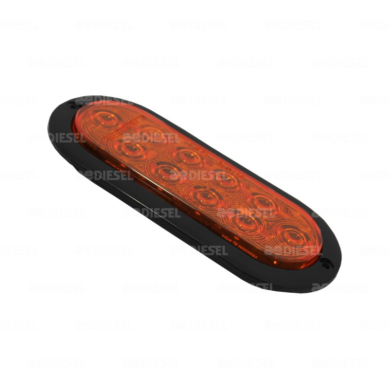 PLAFÓN 12/24V 10 LED OVALADO ÁMBAR NEGRO ALTA/BAJA/FIJA