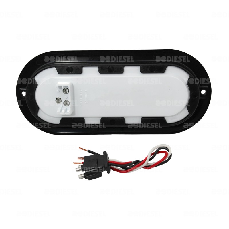 PLAFÓN 12/24V 10 LED OVALADO ÁMBAR NEGRO ALTA/BAJA/FIJA