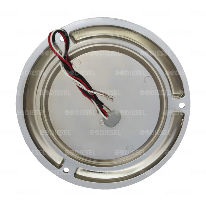 PLAFÓN 12V 12 LED 4" ROJO CROMADO MOVIMIENTO/ESTROBO