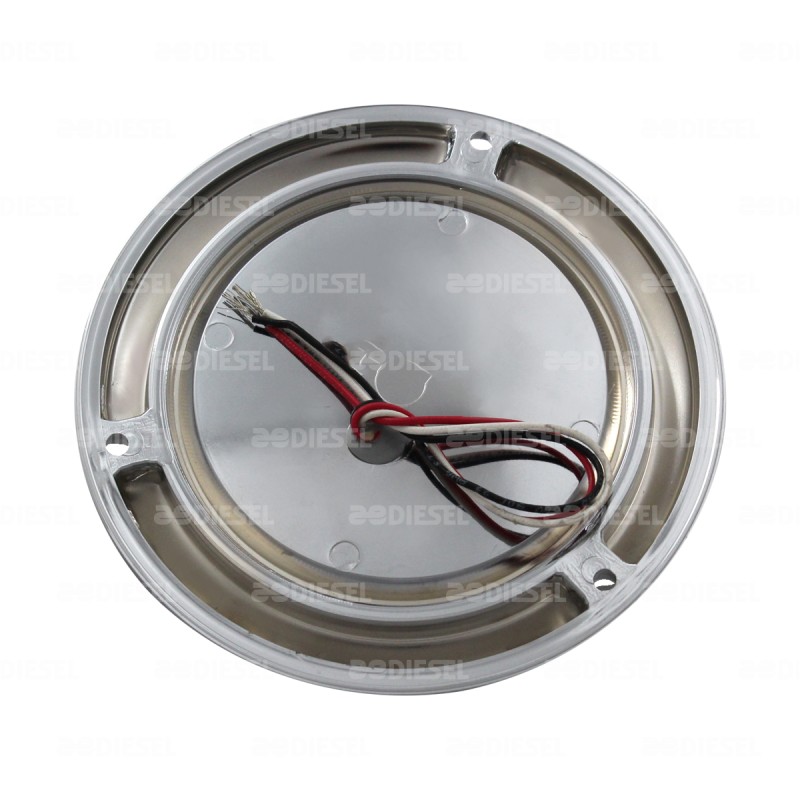 PLAFÓN 12V 12 LED 4" ÁMBAR CROMADO MOVIMIENTO/ESTROBO