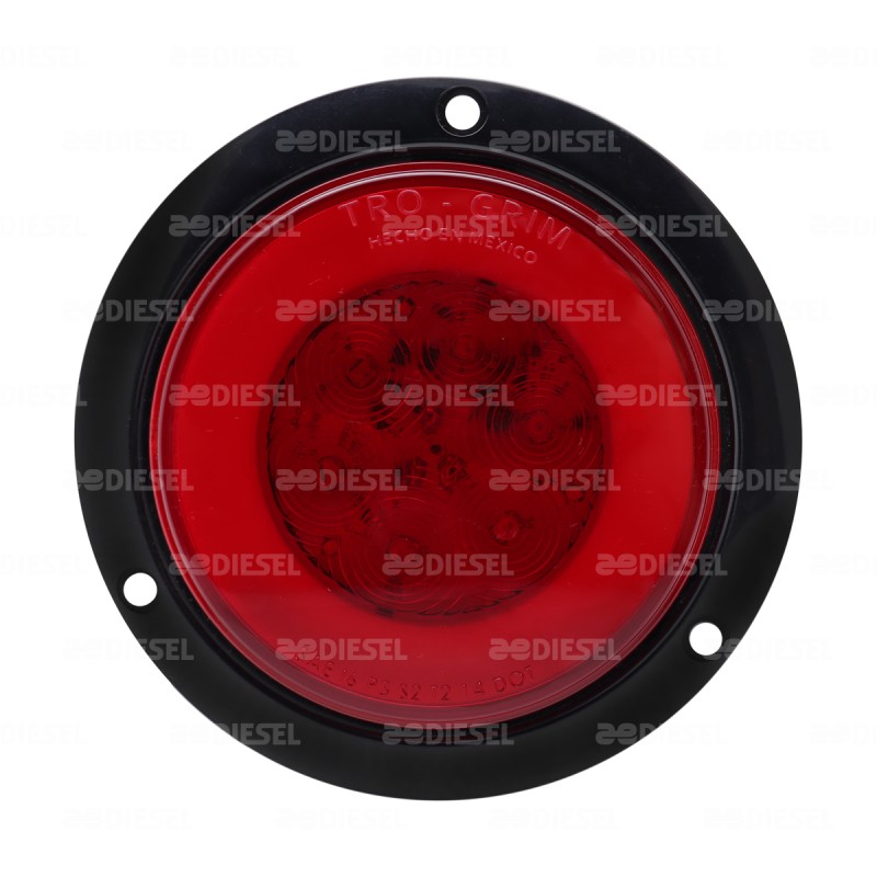 PLAFON 12/24V 8LED ROJO NEÓN BISEL NEGRO