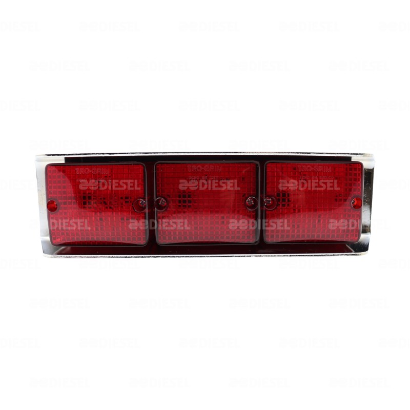 PLAFÓN 12/24V 60 LED BLINDADO ROJO CROMADO ESTROBO