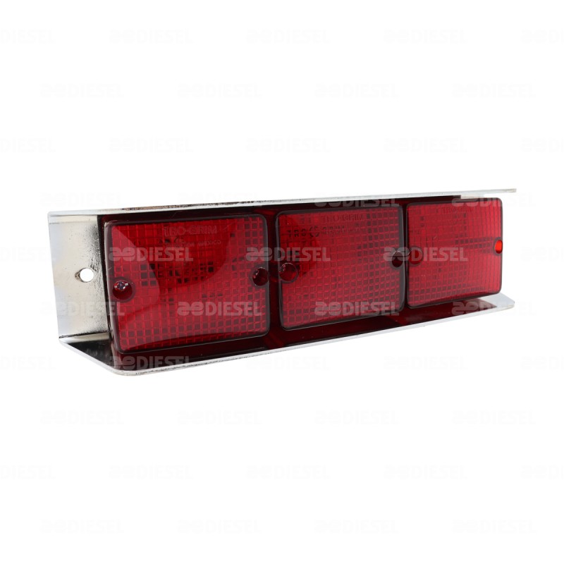 PLAFÓN 12/24V 60 LED BLINDADO ROJO CROMADO ESTROBO
