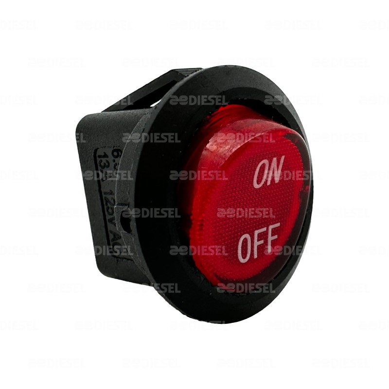 INTERRUPTOR 1 PASO REDONDO ROJO CON PILOTO