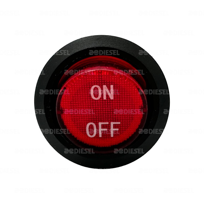 INTERRUPTOR 1 PASO REDONDO ROJO CON PILOTO