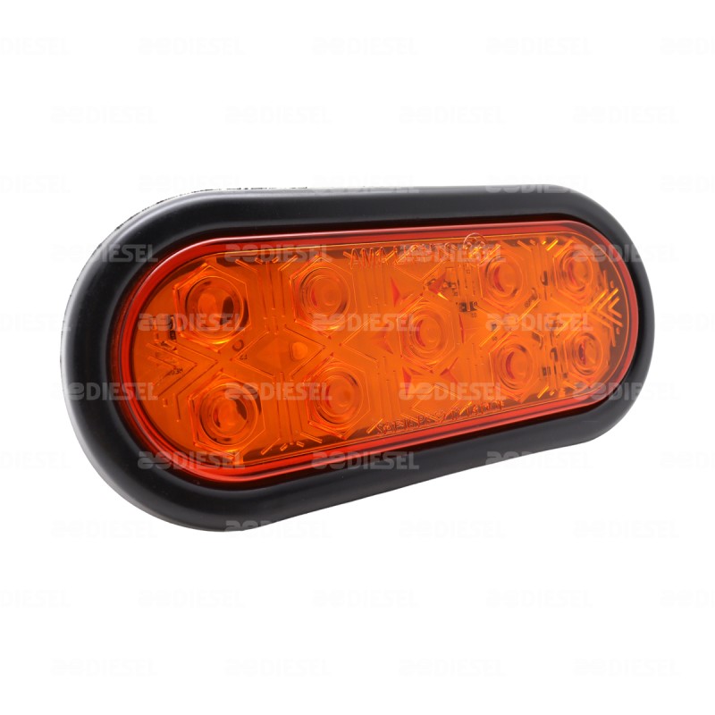 PLAFÓN 12V 9 LED OVALADO ÁMBAR GOMA ALTA/BAJA