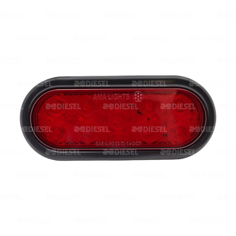 PLAFÓN 12V 9 LED OVALADO ROJO GOMA ALTA/BAJA