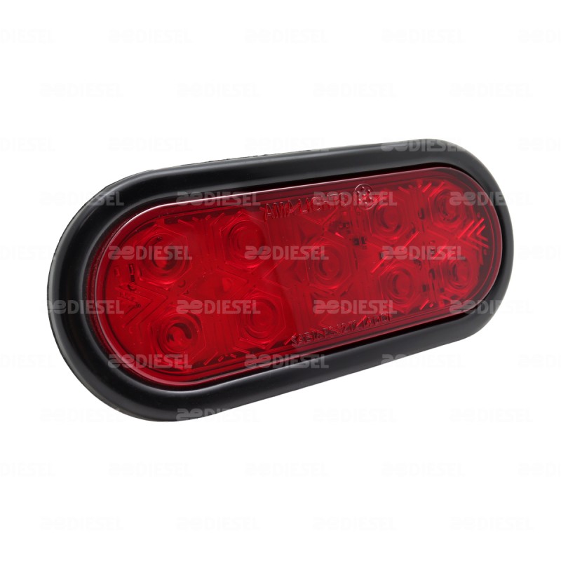PLAFÓN 12V 9 LED OVALADO ROJO GOMA ALTA/BAJA