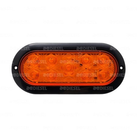 PLAFÓN 12V 9 LED OVALADO ÁMBAR NEGRO ALTA/BAJA