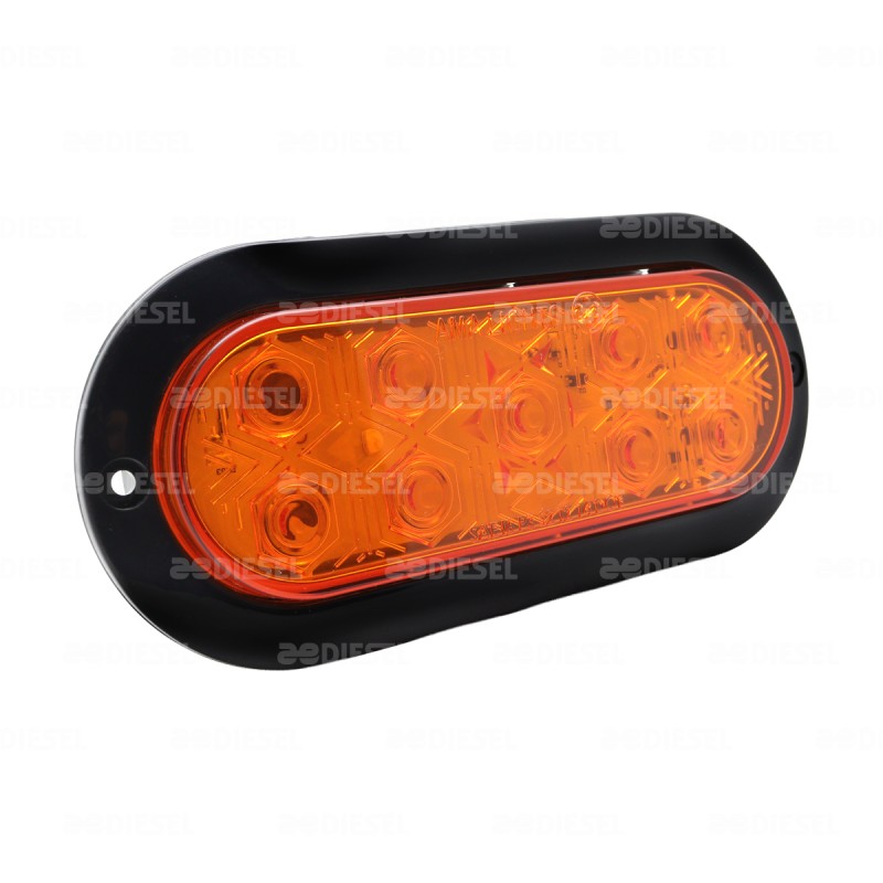 PLAFÓN 12V 9 LED OVALADO ÁMBAR NEGRO ALTA/BAJA