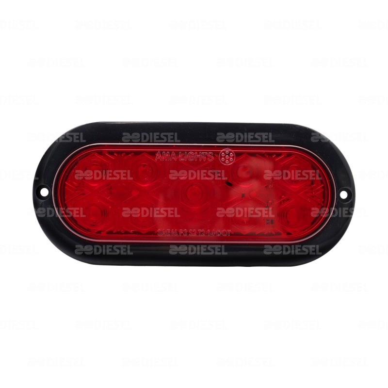 PLAFÓN 12V 9 LED OVALADO ROJO NEGRO ALTA/BAJA