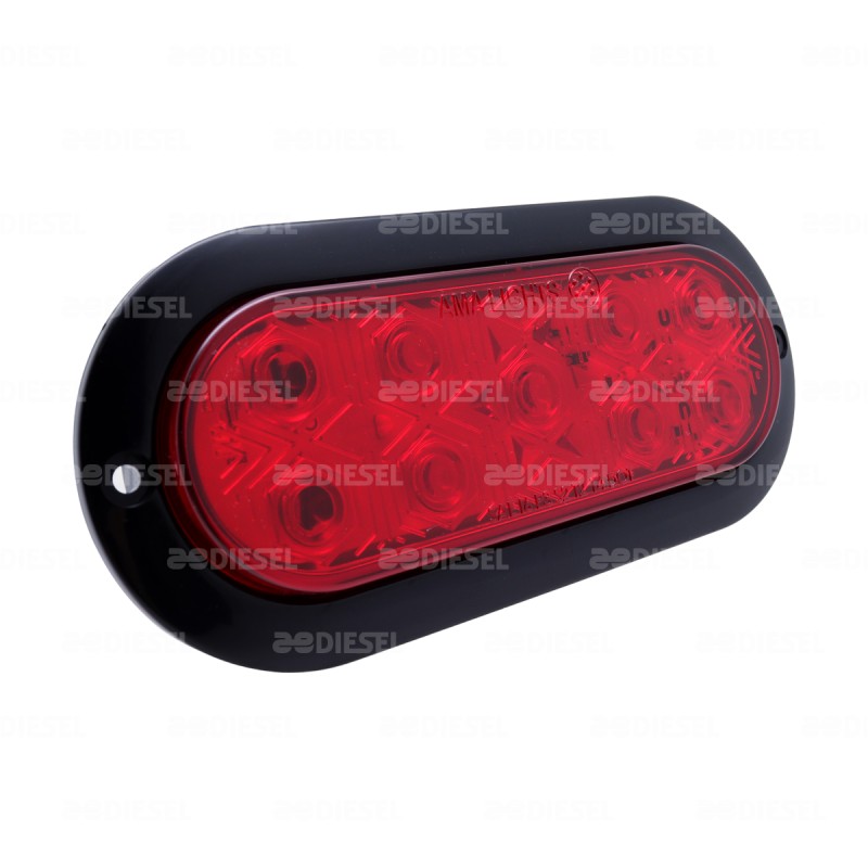 PLAFÓN 12V 9 LED OVALADO ROJO NEGRO ALTA/BAJA