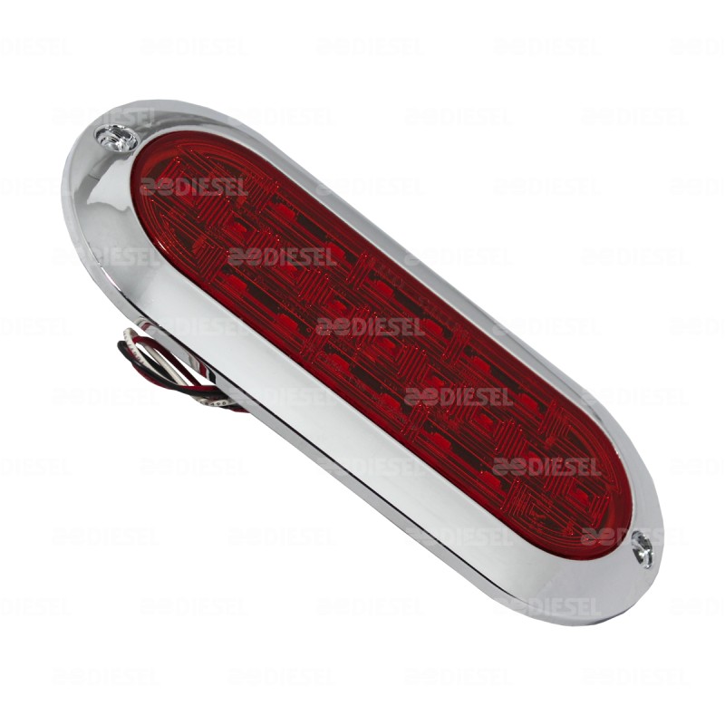 PLAFÓN 12/24V 9 LED OVALADO ROJO CROMADO PLANO ALTA/BAJA/FIJA