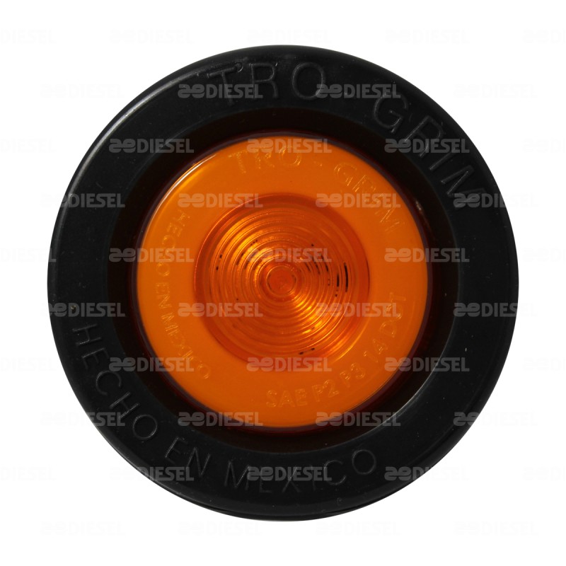 PLAFÓN 12/24V 1 LED 2 1/2" ÁMBAR NEÓN GOMA FIJA