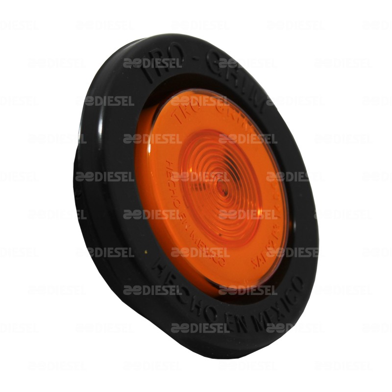 PLAFÓN 12/24V 1 LED 2 1/2" ÁMBAR NEÓN GOMA FIJA