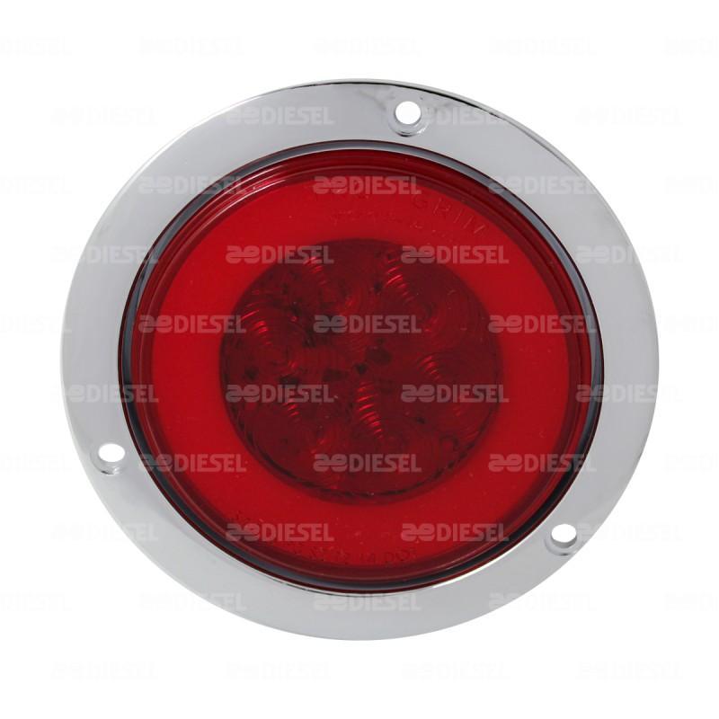 PLAFÓN 12/24V 6 LED 4" ROJO NEÓN CROMADO ALTA/BAJA/FIJA