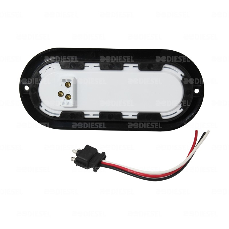 PLAFÓN 12/24V 6 LED OVALADO ROJO NEÓN NEGRO ALTA/BAJA/FIJA