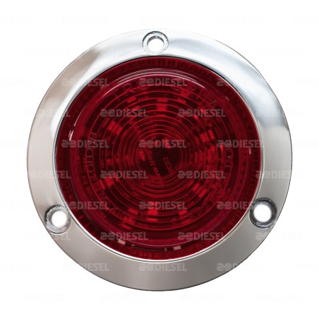 PLAFÓN 12/24V 6 LED 2 1/2"  ROJO CROMADO FIJA