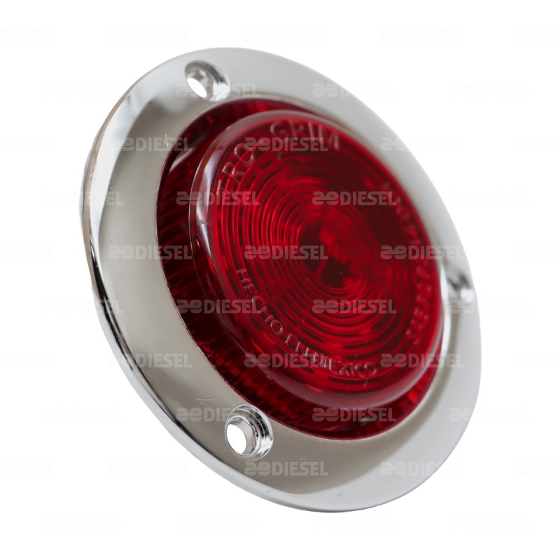 PLAFÓN 12/24V 6 LED 2 1/2"  ROJO CROMADO FIJA