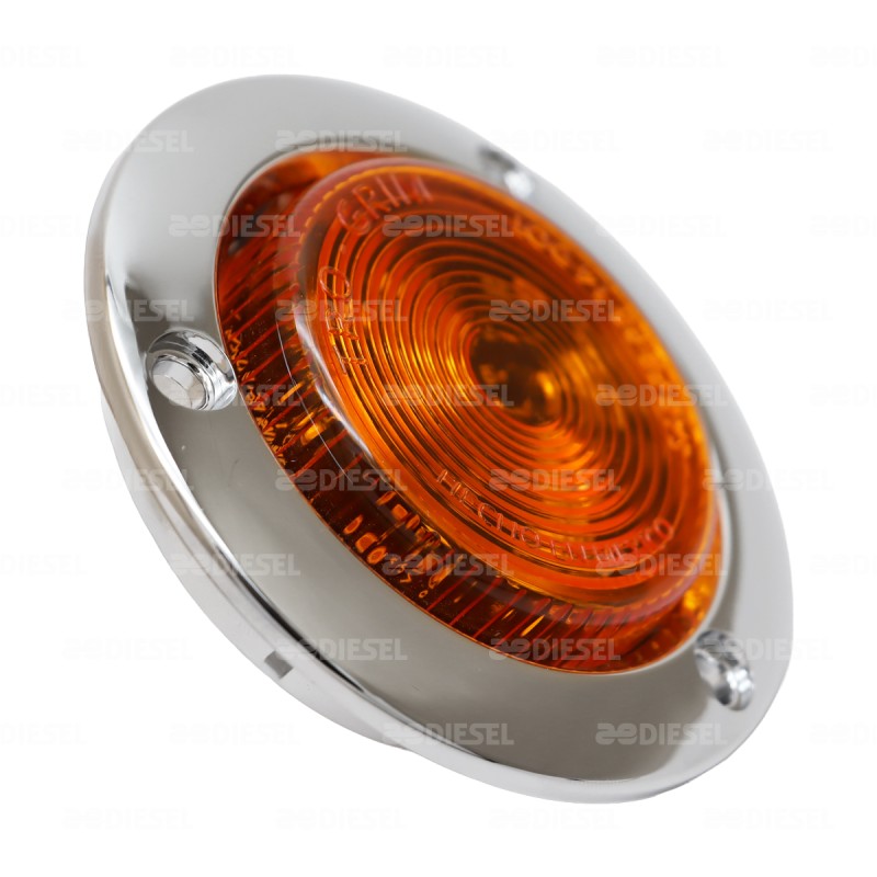 PLAFÓN 12/24V 6 LED 2 1/2"  ÁMBAR CROMADO FIJA