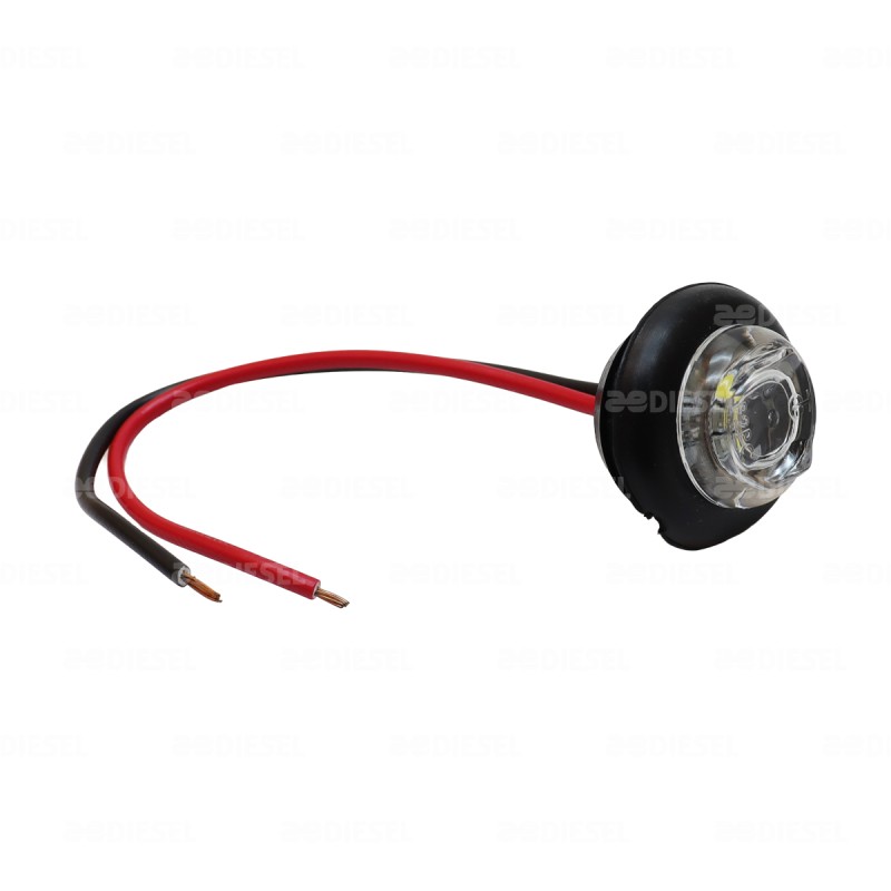 PILOTO 12V/24V 3 LED 3/4" BLANCO GOMA FIJA