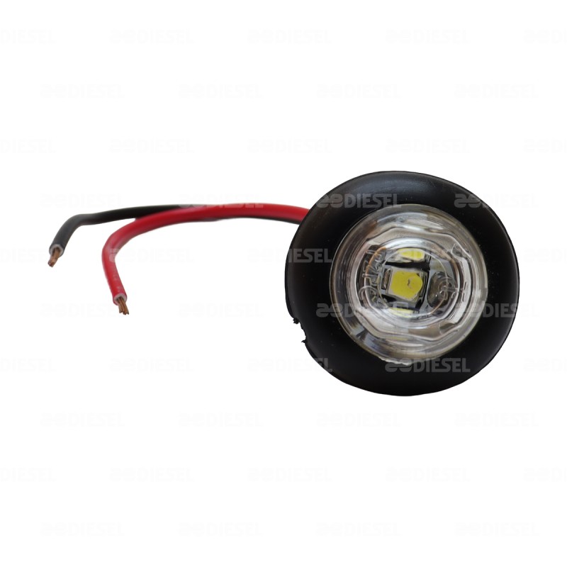 PILOTO 12V/24V 3 LED 3/4" BLANCO GOMA FIJA