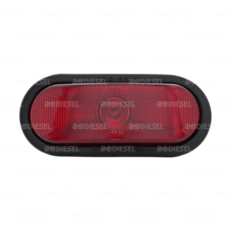 PLAFÓN 12V 1 LED OVALADO ROJO GOMA ALTA/BAJA/FIJA